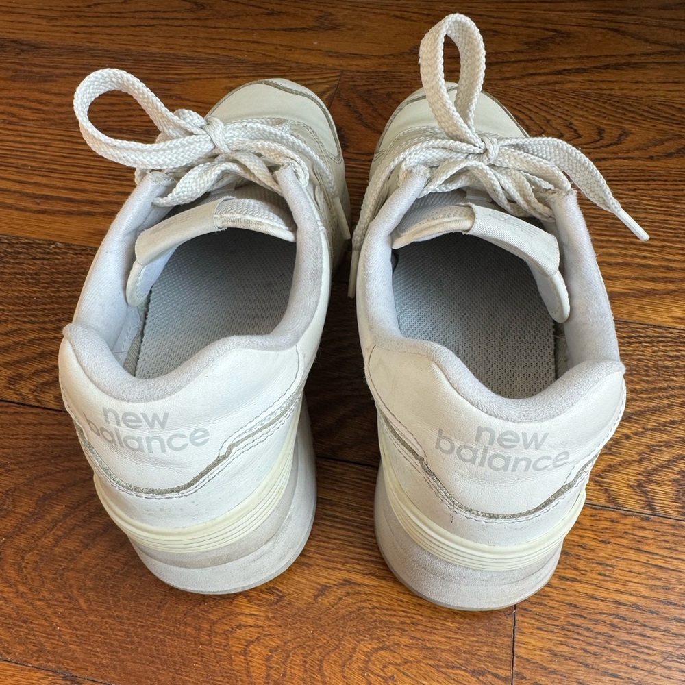 New Balance White Sneakers 574+ Platform - Picture 6 of 9